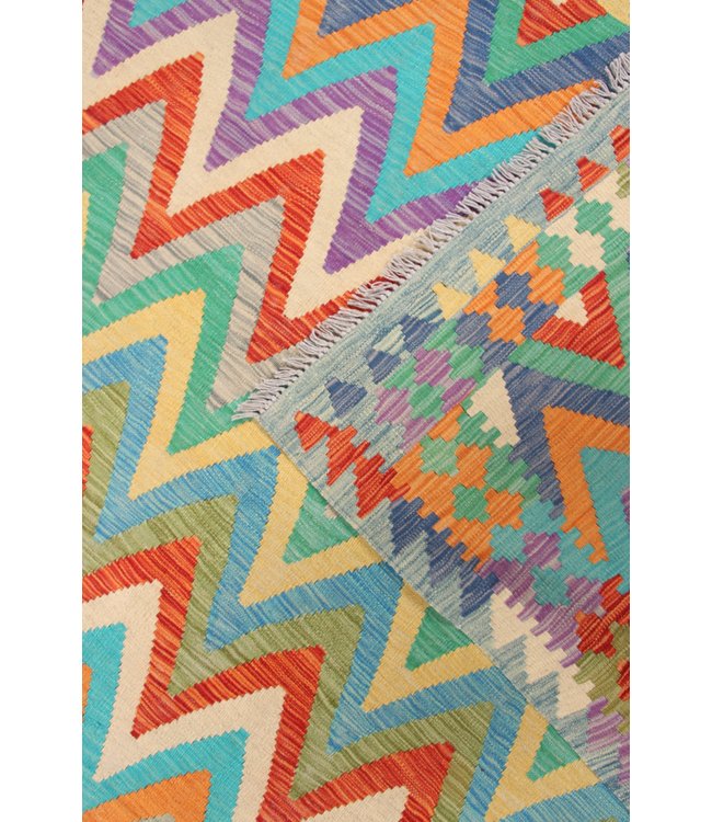 296x199cm Handmade Afghan Traditioneel Kilim Area Rug Wool Carpet