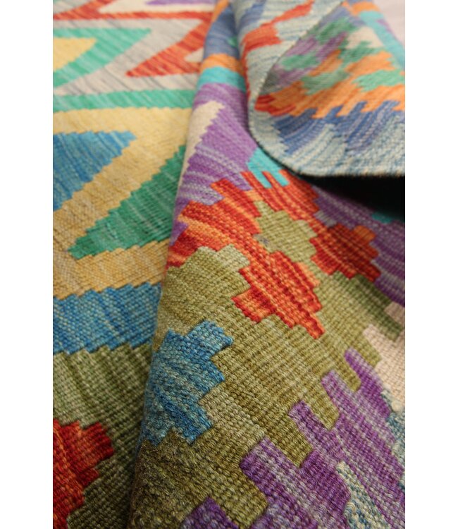 296x199cm Handmade Afghan Traditioneel Kilim Area Rug Wool Carpet