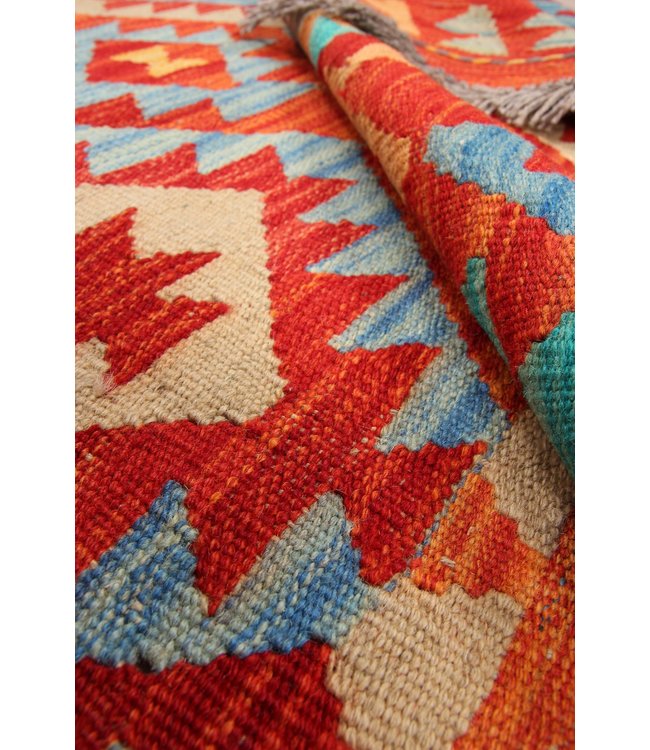 292x198cm Handmade Afghan Traditioneel Kilim Area Rug Wool Carpet