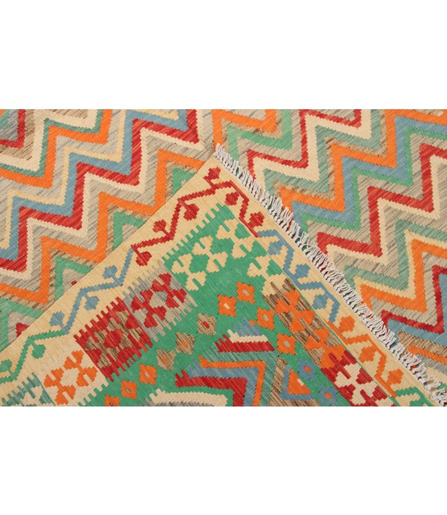 290x200cm Handmade Afghan Traditioneel Kilim Area Rug Wool Carpet