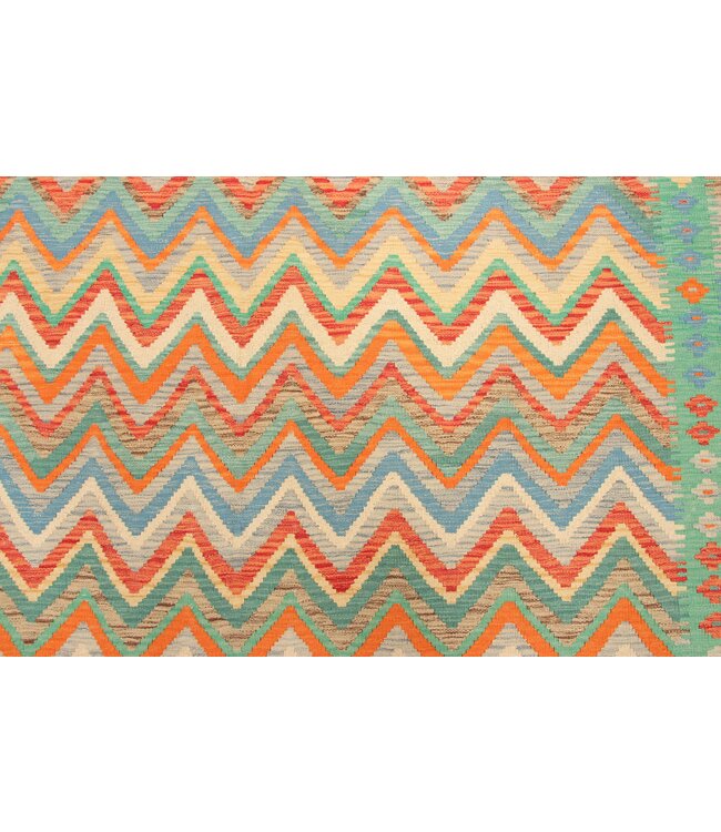 290x200 cm Handgeweven Traditioneel Kelim Tapijt Wol