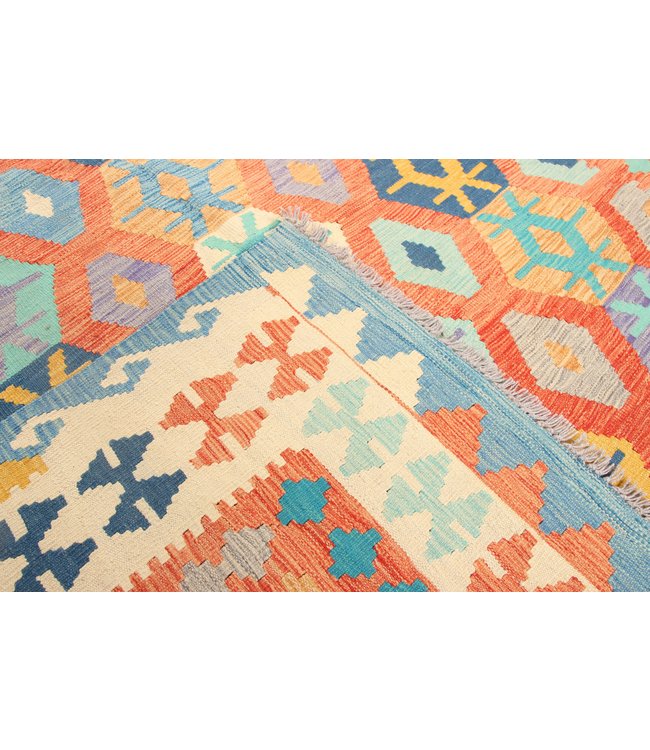 291x201cm Handmade Afghan Traditioneel Kilim Area Rug Wool Carpet