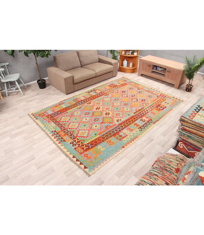 302x204cm Handgemacht Traditioneel Wolle Kelim Teppich