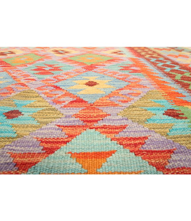 302x204cm Handmade Afghan Traditioneel Kilim Area Rug Wool Carpet