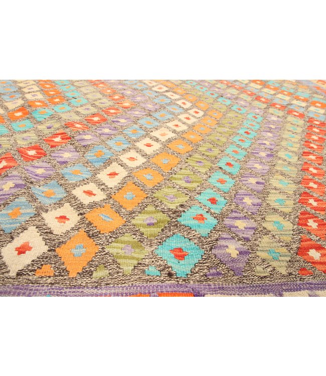 295x205 cm Handgeweven Traditioneel Kelim Tapijt Wol