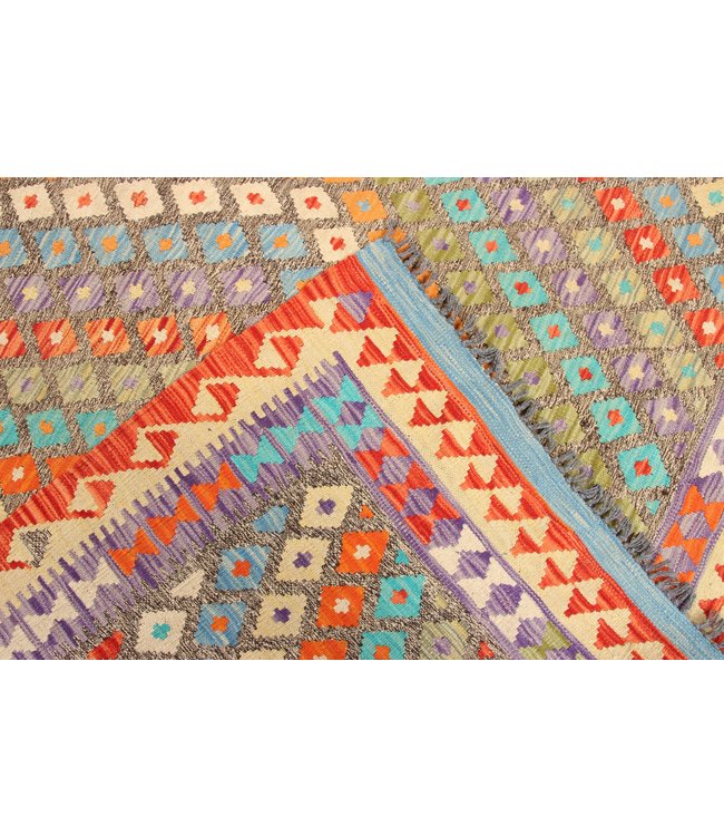 295x205cm Handmade Afghan Traditioneel Kilim Area Rug Wool Carpet