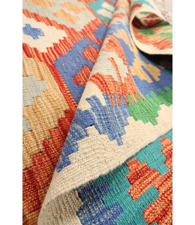 287x197cm Handmade Afghan Traditioneel Kilim Area Rug Wool Carpet