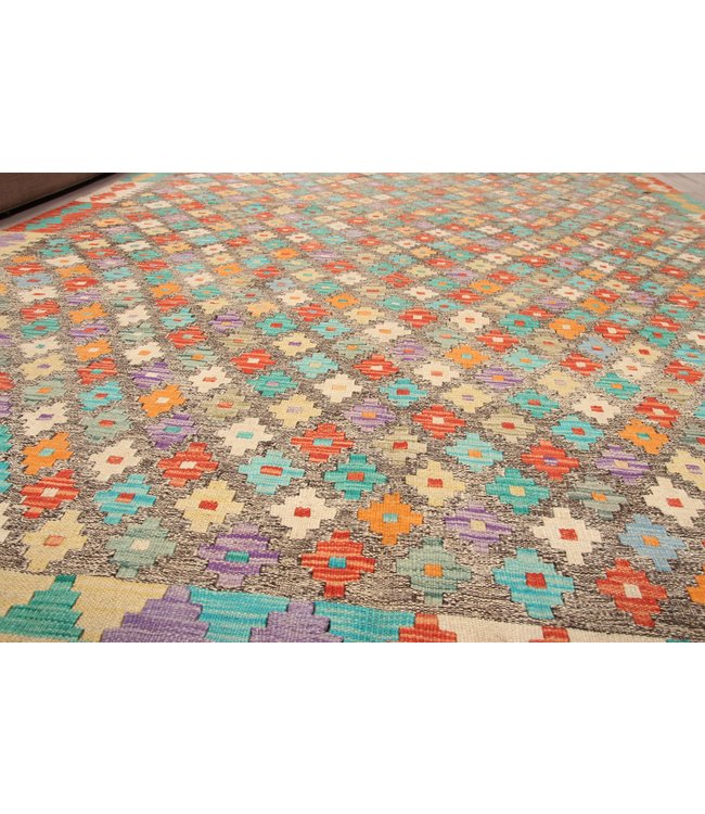 297x201 cm Handgeweven Traditioneel Kelim Tapijt Wol