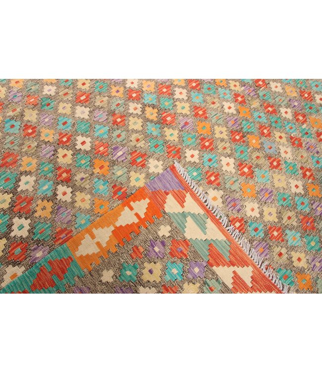 297x201cm Handmade Afghan Traditioneel Kilim Area Rug Wool Carpet