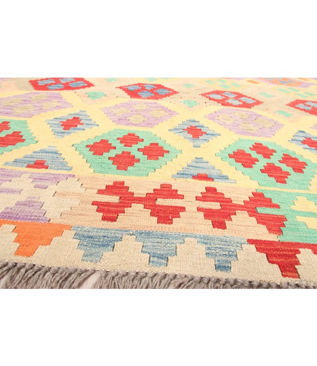 299x206cm Handmade Afghan Traditioneel Kilim Area Rug Wool Carpet