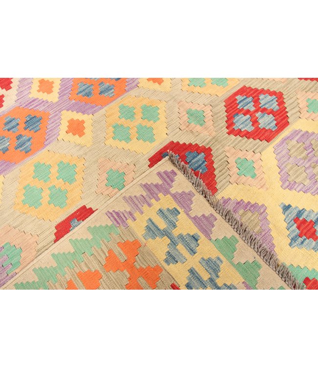 299x206cm Handmade Afghan Traditioneel Kilim Area Rug Wool Carpet