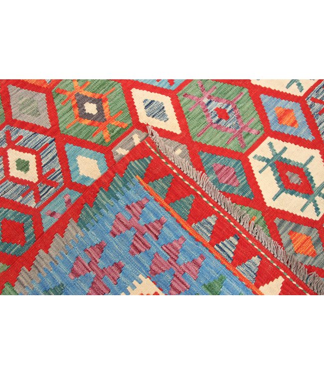 293x204 cm Handgeweven Traditioneel Kelim Tapijt Wol