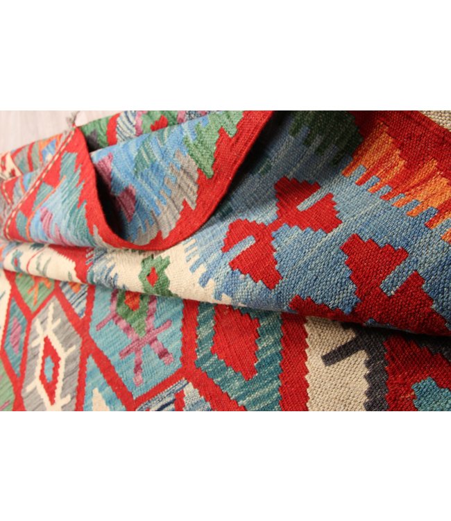 293x204cm Handmade Afghan Traditioneel Kilim Area Rug Wool Carpet