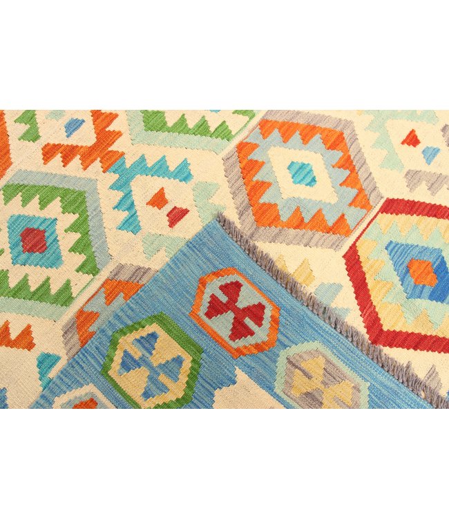 287x196cm Handmade Afghan Traditioneel Kilim Area Rug Wool Carpet