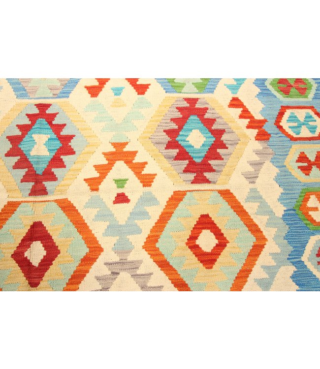 287x196cm Handmade Afghan Traditioneel Kilim Area Rug Wool Carpet