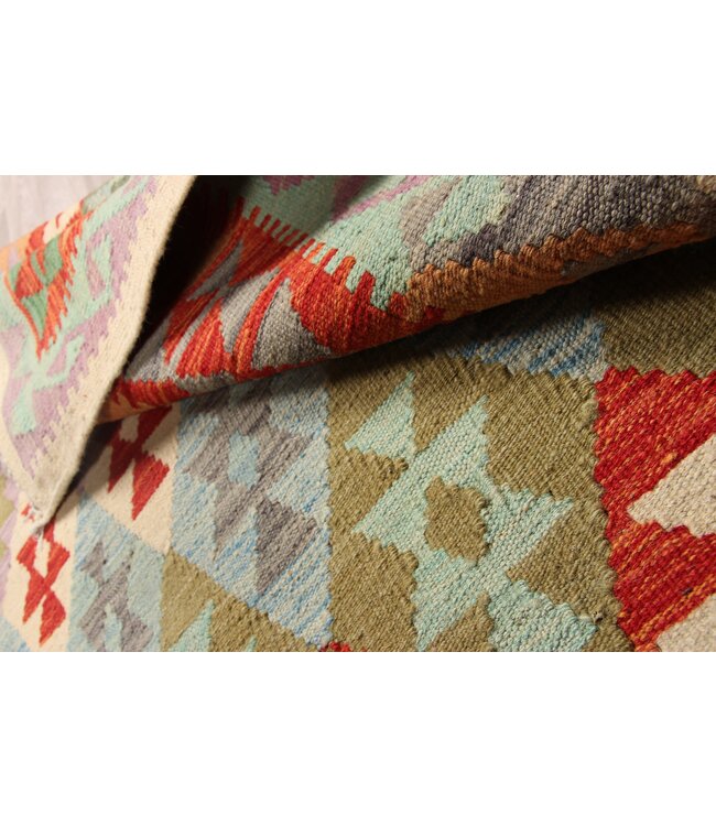 300x210cm Handmade Afghan Traditioneel Kilim Area Rug Wool Carpet