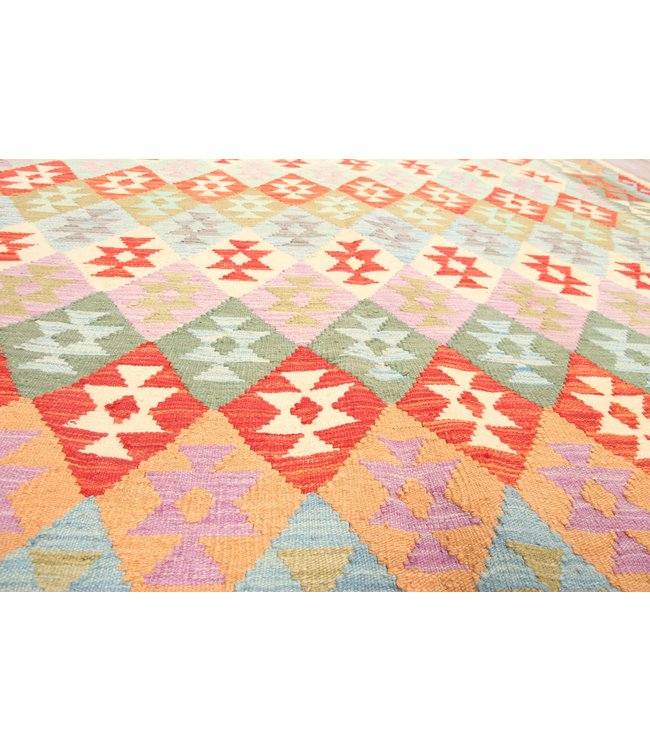 300x210cm Handmade Afghan Traditioneel Kilim Area Rug Wool Carpet