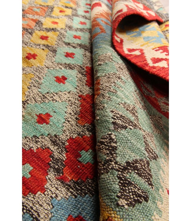 308x190cm Handmade Afghan Traditioneel Kilim Area Rug Wool Carpet