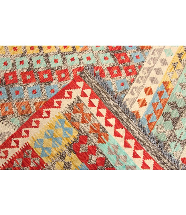 308x190cm Handmade Afghan Traditioneel Kilim Area Rug Wool Carpet