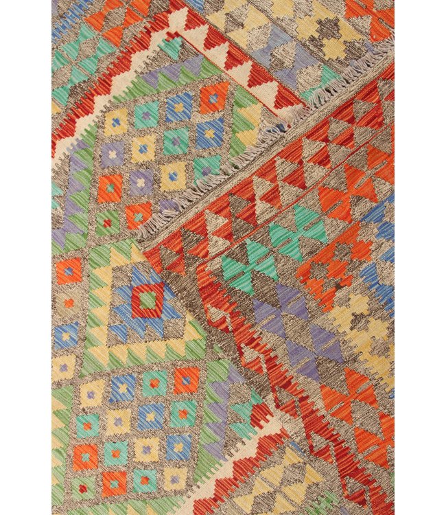 298x201 cm Handgeweven Traditioneel Kelim Tapijt Wol