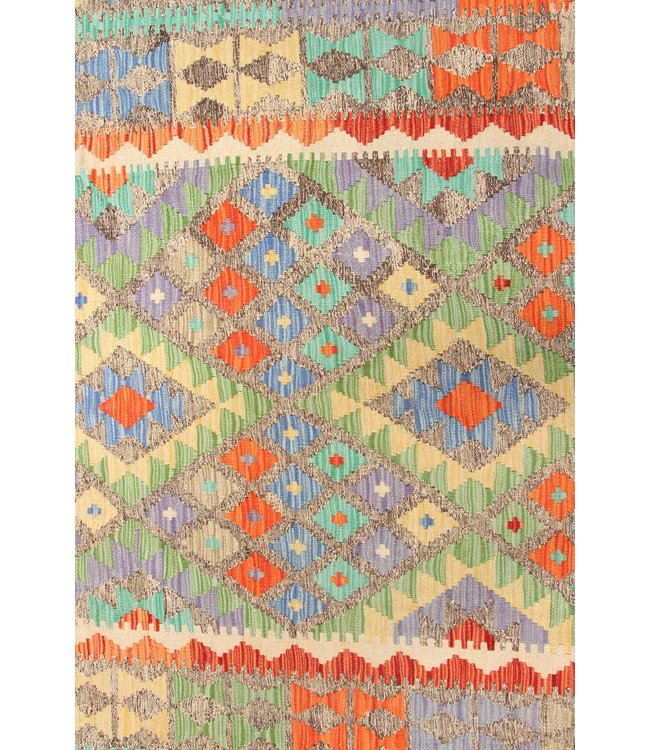 298x201cm Handmade Afghan Traditioneel Kilim Area Rug Wool Carpet