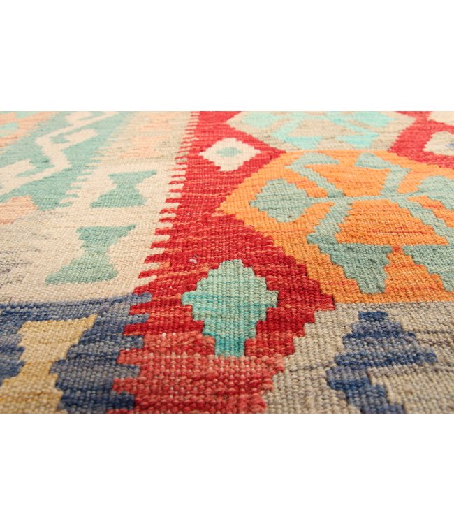 288x201cm Handmade Afghan Traditioneel Kilim Area Rug Wool Carpet