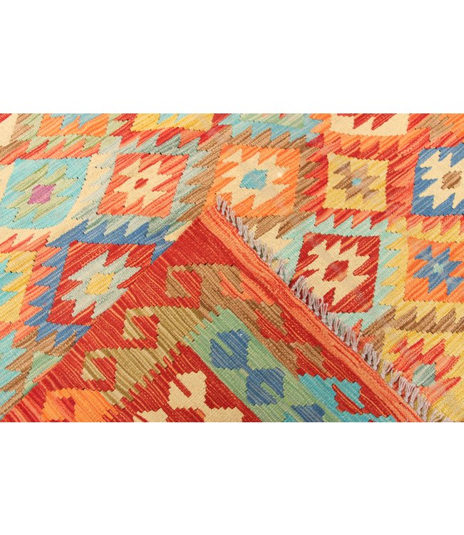 293x196cm Handmade Afghan Traditioneel Kilim Area Rug Wool Carpet