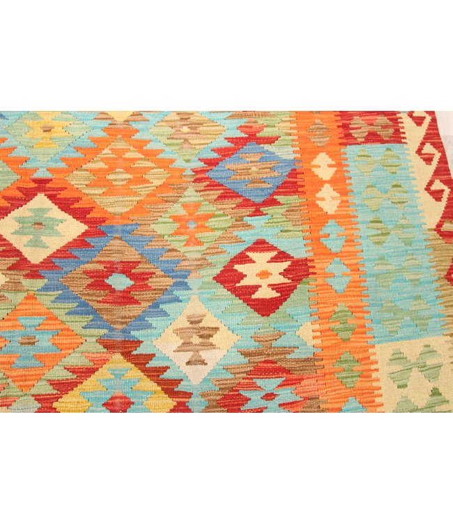 293x196cm Handmade Afghan Traditioneel Kilim Area Rug Wool Carpet