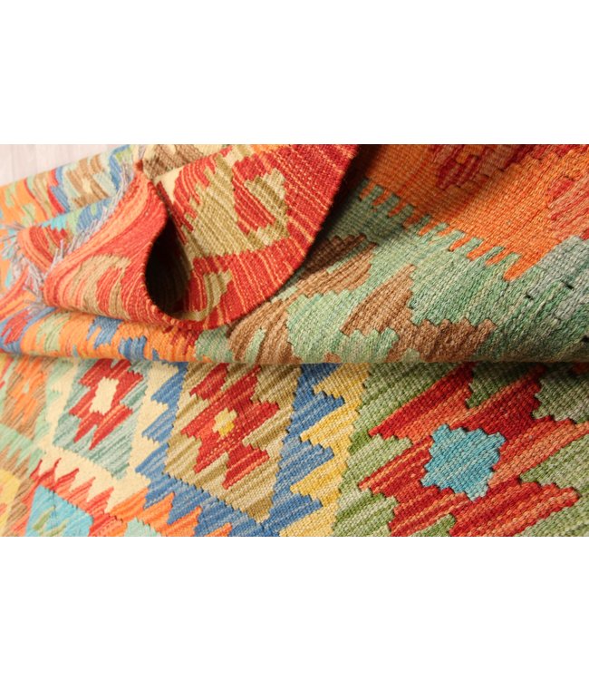 293x196cm Handmade Afghan Traditioneel Kilim Area Rug Wool Carpet