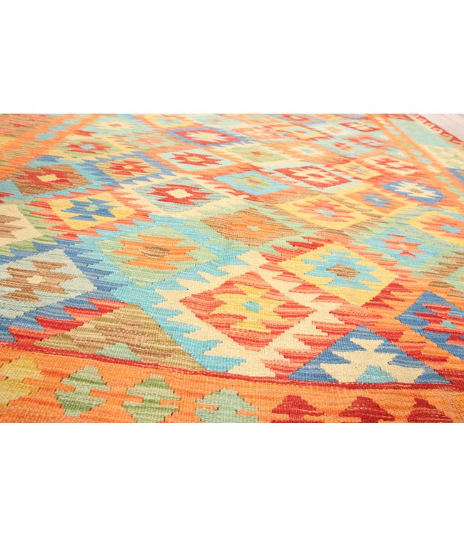 293x196 cm Handgeweven Traditioneel Kelim Tapijt Wol