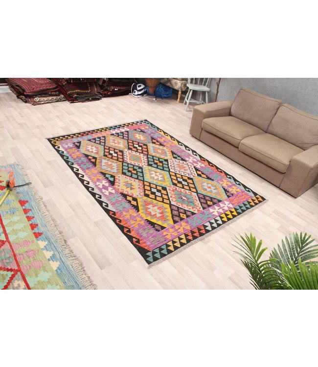 244x170 cm Handgeweven Traditioneel Kelim Tapijt Wol