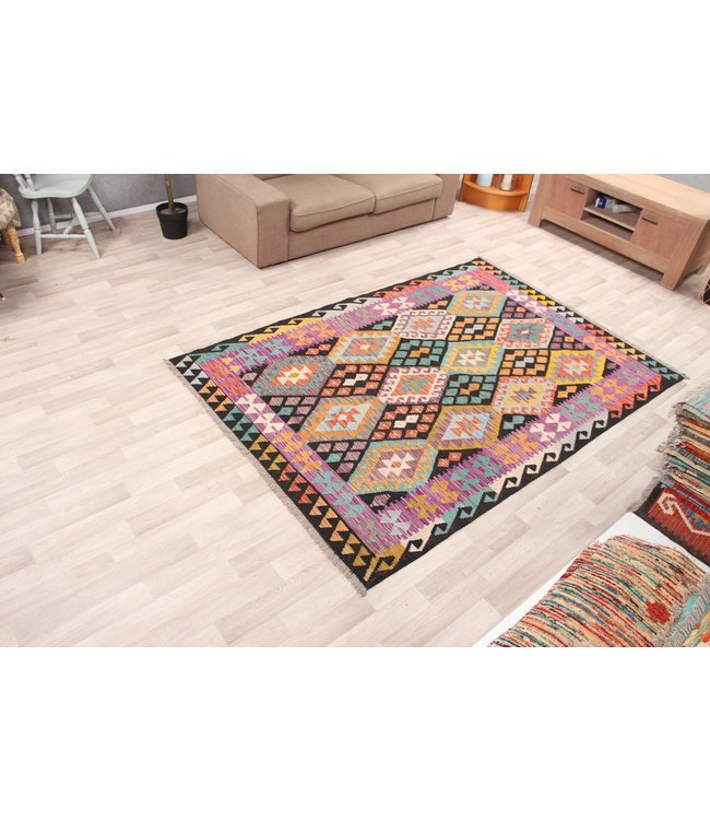 244x170cm Handmade Afghan Traditioneel Kilim Area Rug Wool Carpet