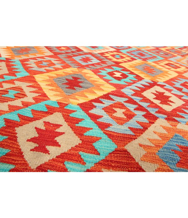 292x198cm Handmade Afghan Traditioneel Kilim Area Rug Wool Carpet