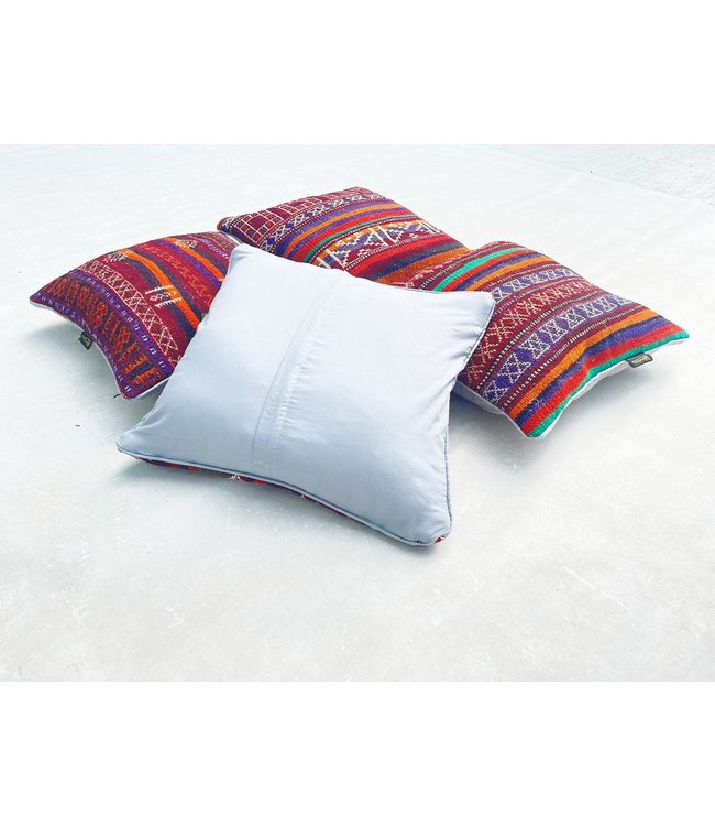 4x Sumak kelim kussens ca. 45x45 cm met vulling