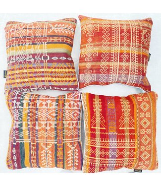 4x Sumak kelim kussens ca. 45x45 cm met vulling