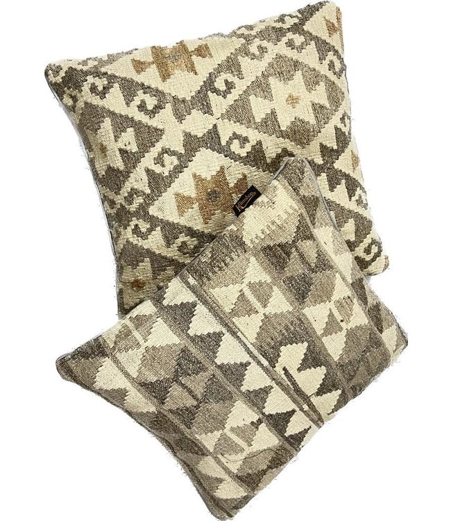 2x kilim cushion cover natural ca 45x45 cm with filling