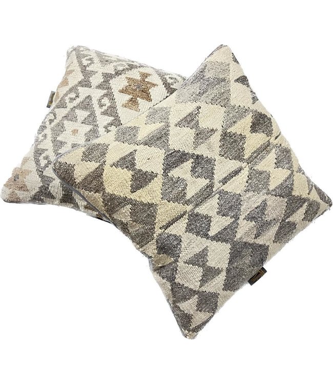 2x kilim cushion cover natural ca 45x45 cm with filling