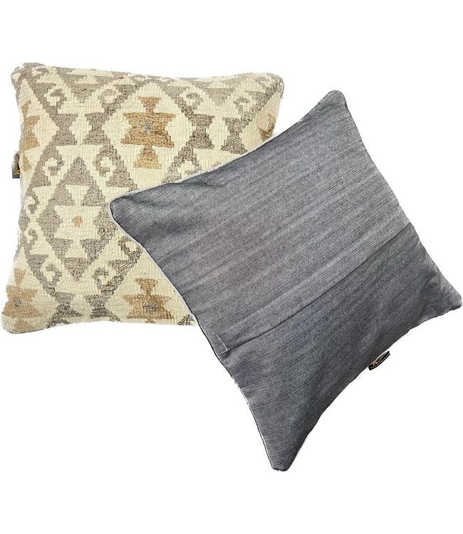2x kelim kussens natural ca 45x45 cm met vulling