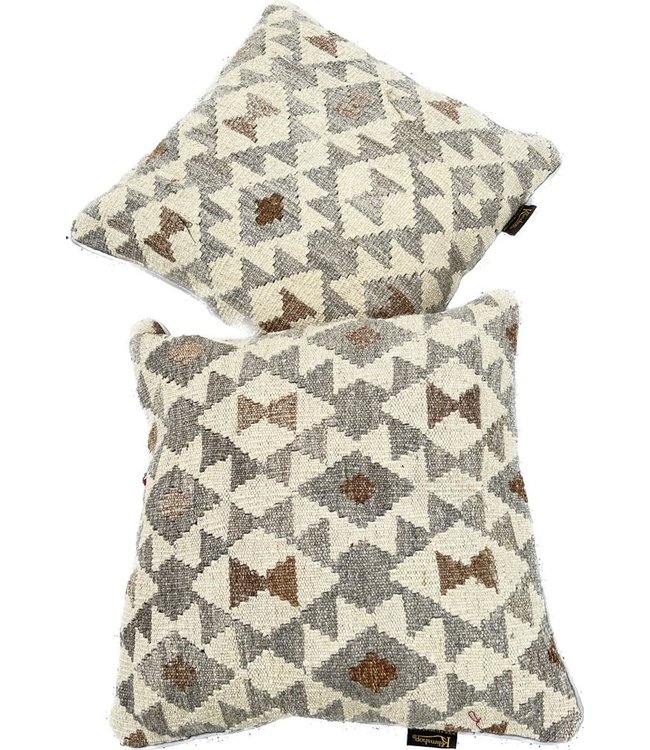 2x kilim cushion cover natural ca 45x45 cm with filling