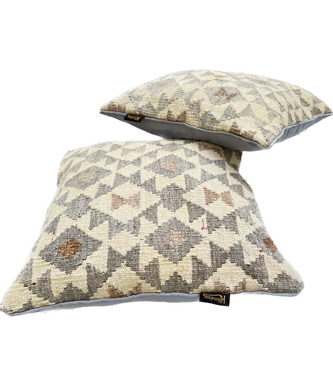 2x kilim cushion cover natural ca 45x45 cm with filling
