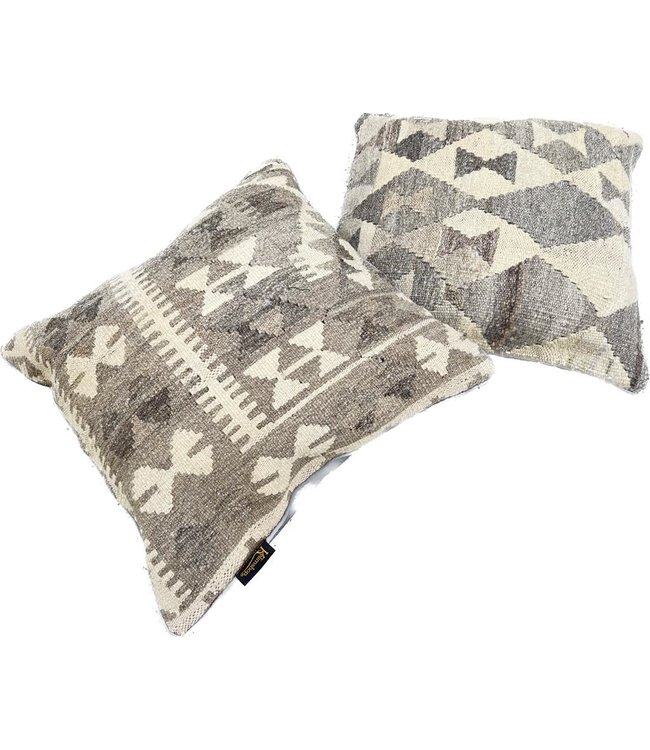 2x kilim cushion cover natural ca 45x45 cm with filling