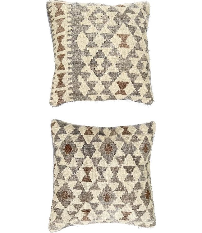 2x kilim cushion cover natural ca 45x45 cm with filling