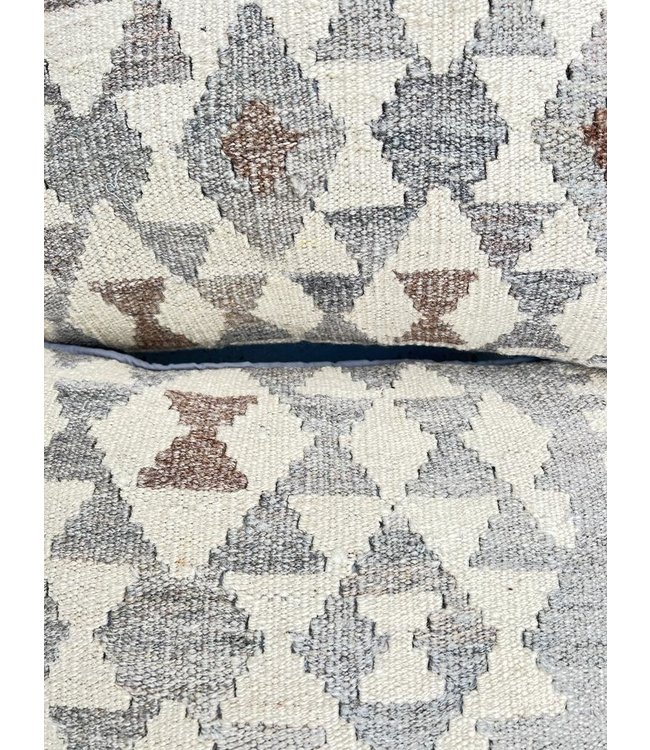 2x kelim kussens natural ca 45x45 cm met vulling