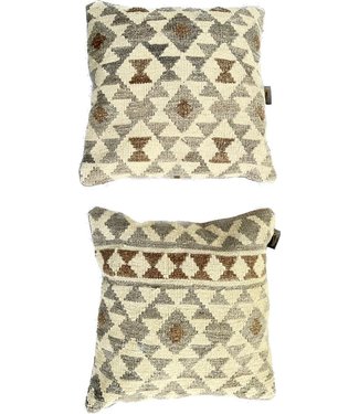 2x kilim cushion cover natural ca 45x45 cm with filling   -