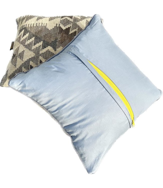 2x kelim kussens natural ca 45x45 cm met vulling