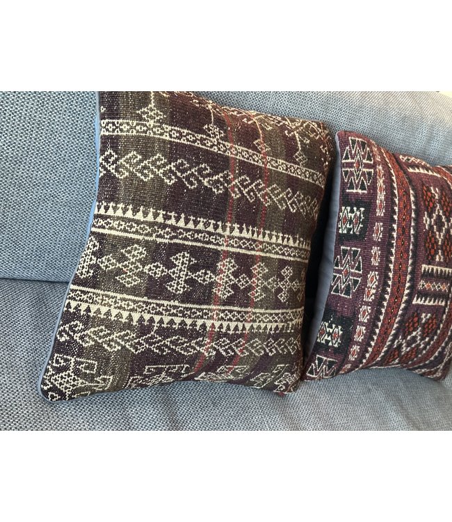 2xkilim cushion cover traditional ca 45x45 cm with filling