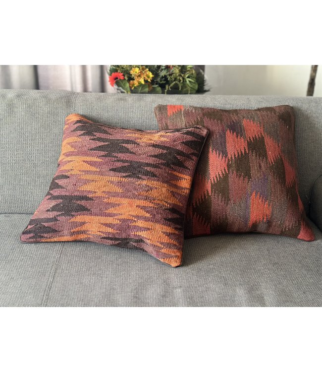 2xkilim cushion cover traditional ca 45x45 cm with filling