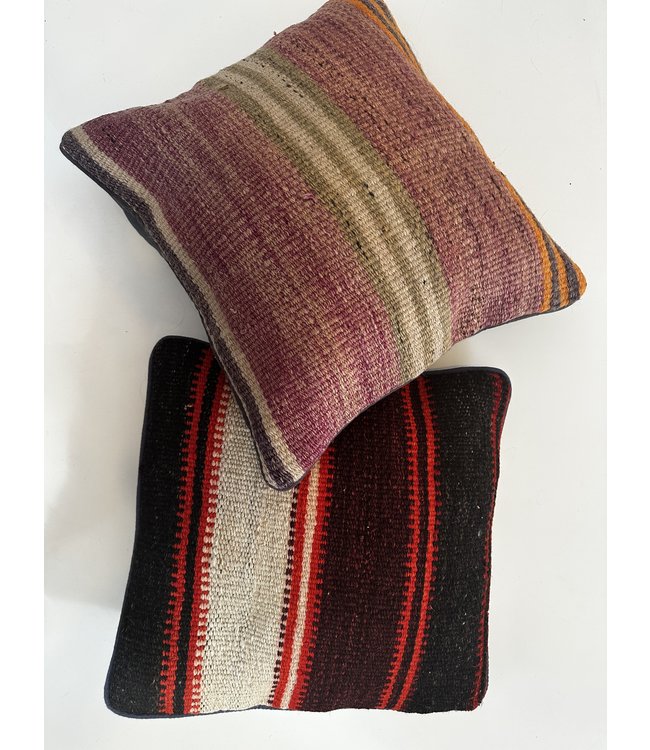 vintage 2x kilim cushion cover ca 40x40 cm with filling