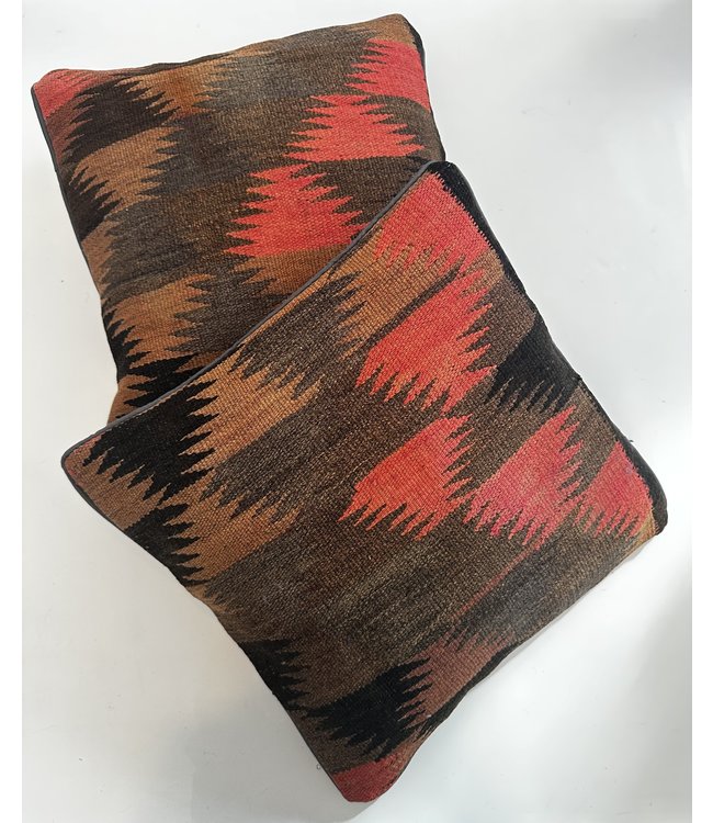 vintage 2x kilim cushion cover ca 40x40 cm with filling  -