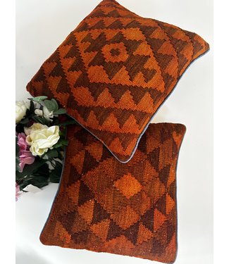 vintage 2x kilim cushion cover ca 40x40 cm with filling